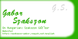 gabor szakszon business card